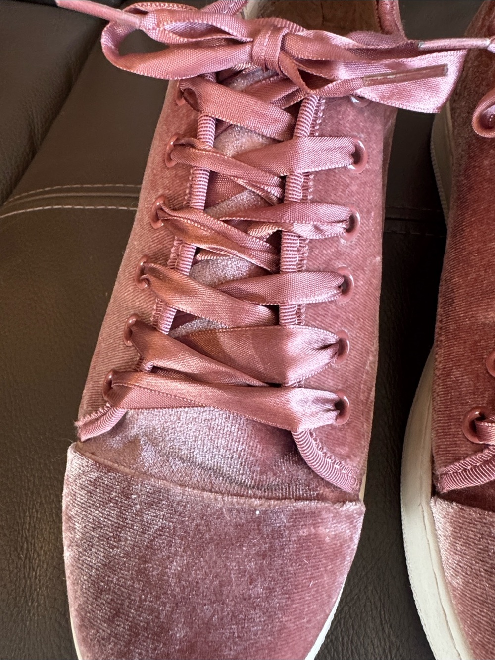 Steve Madden Pink Velvet Platform Sneakers - Picture 10 of 16